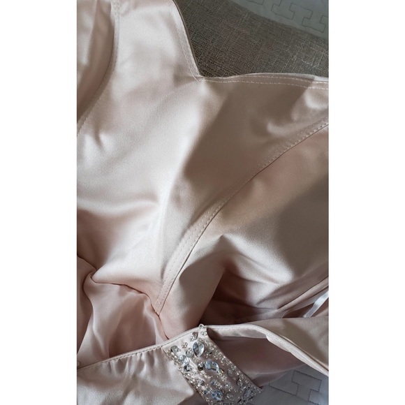 Off the shoulder Blush Pink Prom dress with Pocket - Picture 5 of 7